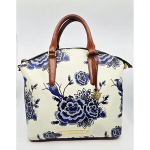 Brahmin Delft Duxbury Satchel Blue Floral Print Bag READ!!!